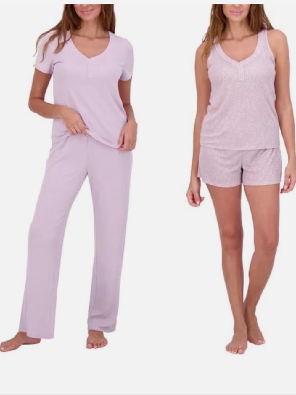 Live 2 Lounge Women’s 4-Piece Pointelle Lounge Set, Purple